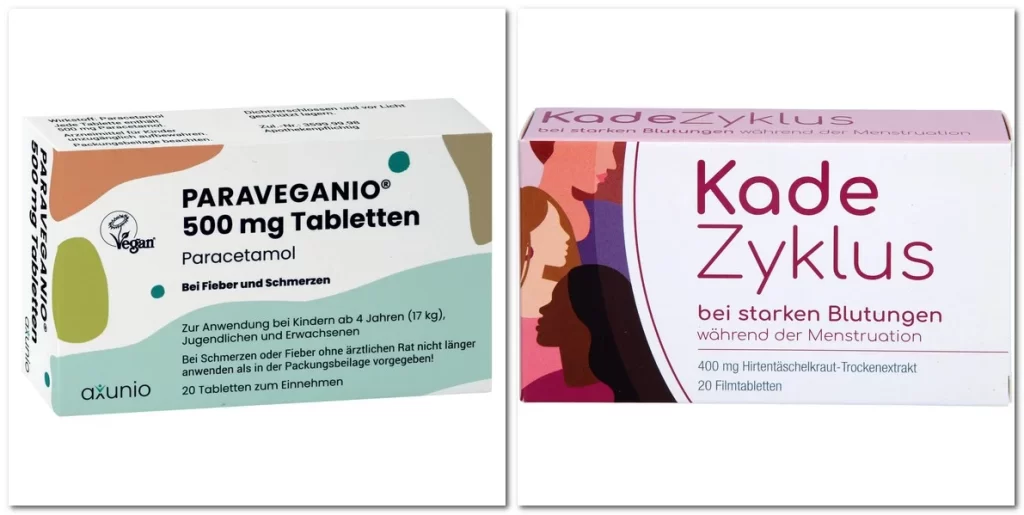 Tabletten gegen Menstruationsbeschwerden Kadezyklus Bei Starken Blutungen und Paraveganio 500mg Tabletten